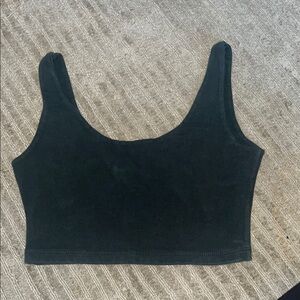 Brandy Melville Green Fitted Crop Tank Top